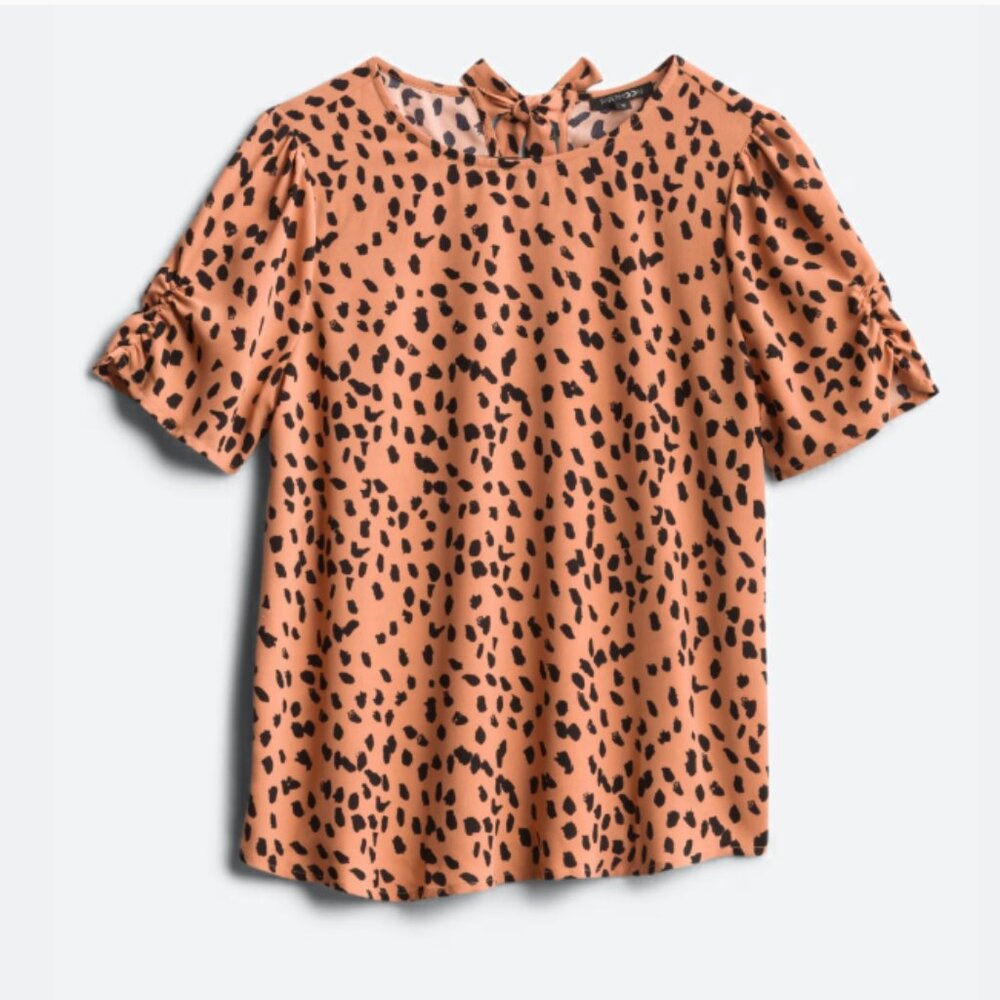 EUC Papermoon Claudia Ruched Sleeve Blouse